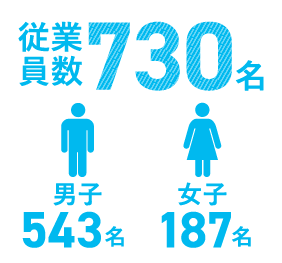従業員数 762名　男子567名　女子195名